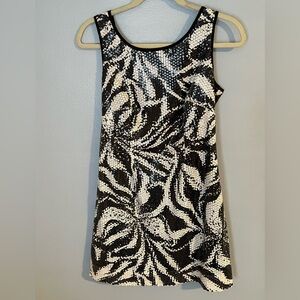 Black and White Sequin Mini Dress